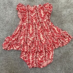 Kate Quinn Short Sleeve Double Ruffle Top & Bloomer Set- Red Vine Stripe 🌟HP🌟